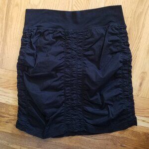 Wearables by XCVI Trace ruched black mini skirt soft stretchy waist 96% cotton M